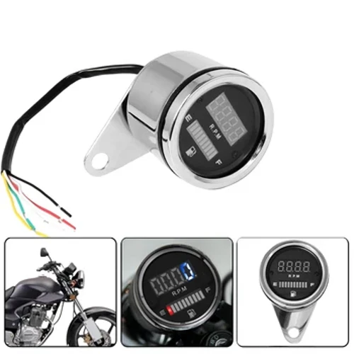 Universal Motorcykel Voltmeter 2 i 1 LED Digital Omdrejningstæller Kilometertæller Speedometer Multifunktionelt instrument Gasbrændstofmåler