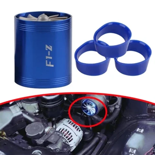 Bil turbin superlader med 3 gummideksler 3000rpm F1-Z dobbel turbolader Luftfilter inntaksvifte Drivstoff Gasssparesett Universal