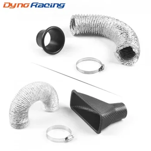 Ea Intake Vent Car Front Bumper Grille Inlet Pipe Kit Injection System Funnel Turbine Universal Carbon Fiber Pattern