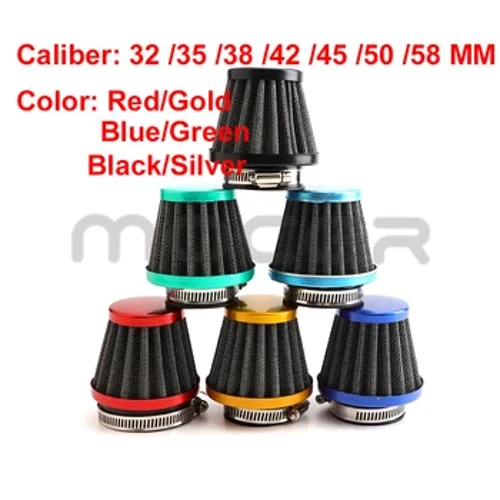 Universāls 35 mm/38 mm/42 mm/45 mm/50 mm/58 mm sēņu galvas motocikla karburatora gaisa filtra tīrītājs ieplūdes caurules modificēts motorollera kvadracikls