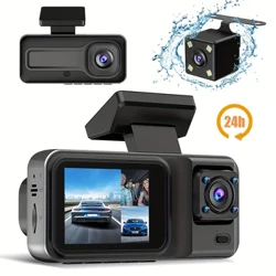 3 Channel Dash Cam ar gyfer Ceir Camera Camera Black Box 1080P Video Recorder Re View Camera ar gyfer Car Car Car DVR ategolion