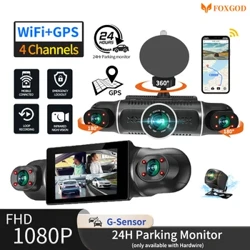 Auto DVR Dash Cam WiFi GPS FHD 4 Lens*1080P Kamera na kontrolnoj tabli 24h Parking Monitor Loop Video Recorder Night Vision Black Box