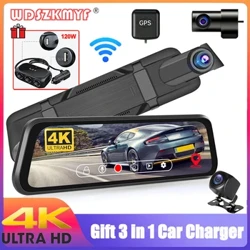 4K Front and Rear Camera Mirror Car DVR Wifi Dash Cam for Cars GPS Rear View Camera for Vehicle Parking Gift Car Assecories