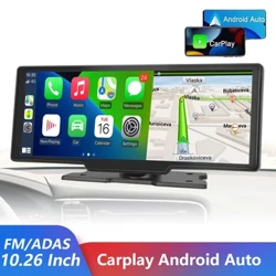 10.26 "espelho de carro gravação vídeo monitor carplay sem fio android painel automático dvr reprodutor multimídia automotivo