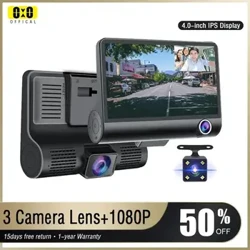DVR Xe Ô Tô 3 Camera 4.0 Inch Dash Cam Đầu Ghi Hình Xe Hơi Tự Động Đăng Ký Dvr Dash Cam Với 3 Cách Camera