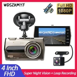 Dash Cam no nā kaʻa 1080P 4Inch Car DVR Dual Lens Video Recorder Camera for Vehicle Night Vision Black box Car Assecories