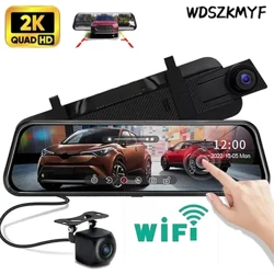 DVR per auto da 10.0 pollici Dual Lens 2K UHD Dash Cam WIFI Videoregistratore per auto Monitor di parcheggio video 24 ore Scatola nera Accessori per auto