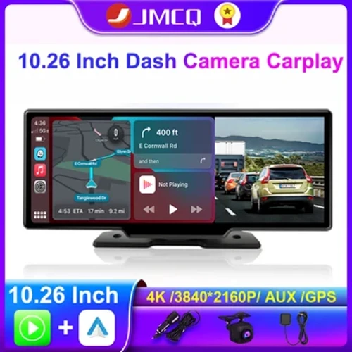 JMCQ universaalne 10,26-tolline ekraan autoraadio multimeedia WIFI videopleier juhtmevaba Carplay ekraan Apple'i või Androidi navigatsiooni-DVR-i jaoks