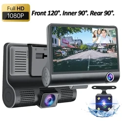 Dash Cam 1080P a 3 canali per auto Videoregistratore da 2 pollici Telecamera posteriore per veicolo DVR per auto Scatola nera per auto Assecories