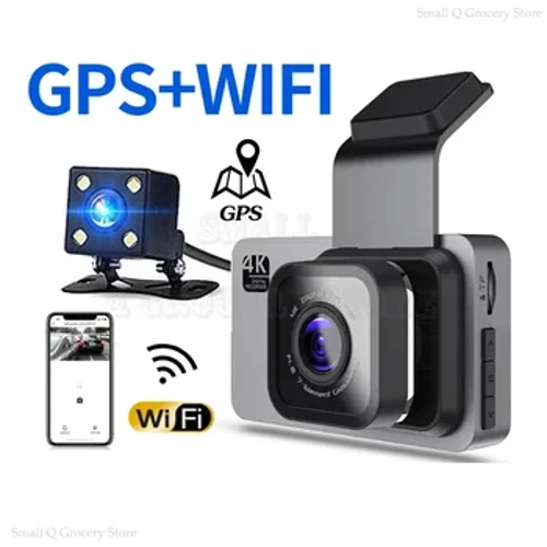 Автомобилен DVR WiFi 3.0" 1296P Full HD Dash Cam Камера за задно виждане Видеорекордер Нощно виждане Auto Dashcam GPS Черна кутия Монитор за паркиране