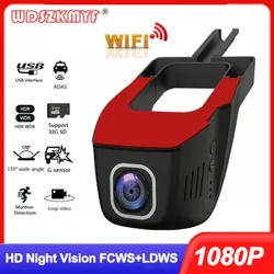 1080P Mobil DVR Dash Cam kanggo Mobil WIFI Perekam Video Multimedia Android Kamera Mobil ADAS kanggo Android Auto Black Box Car Assecories