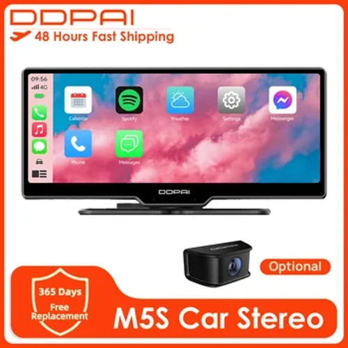M5S Dash Cam DDPAI 2K Dual Car Camera 8.9-orlach scáileán tadhaill ultra soiléir Steirió Gluaisteán