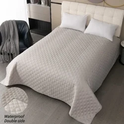 Waasserdicht rutschlos Hausdéier Pads Solid Faarf gesteppt Matratz Protector Pads Gitter King Size Bett Blat Matratz Beddeck Cover