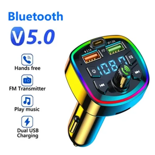 Car Chargerเครื่องส่งสัญญาณFMบลูทูธDual USBรถMP3 Bluetooth 5.0 FM Charger 3.1A Fast Chargerรถอุปกรณ์เสริม