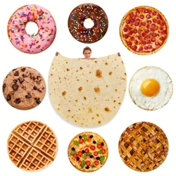 Pătură cu tortilă Burritos Pătură moale de pluș pentru alimente pentru pat, canapea, cuvertură decorativă pentru picnic, iarnă, pătură caldă