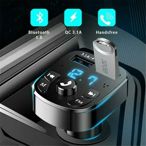 Auto Bluetooth Audio MP3 prehrávač FM vysielač Rádio Bezdrôtový Hands Free hudobný prijímač Dvojité USB rozhranie Adaptér rýchlej nabíjačky