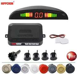 Hippcron bil LED parkeringssensor Kit 4 sensorer 22 mm omvendt radar lydalarmindikator System 8 farver