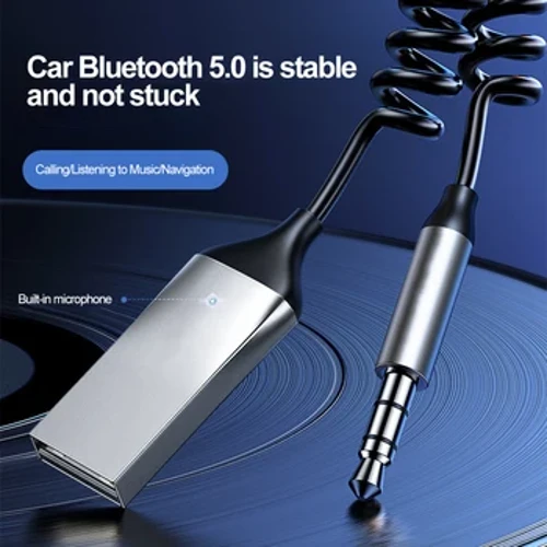 Mobil Bluetooth Aux Adaptor USB ke 3.5mm Jack Wireless Bluetooth Receiver Transmitter Audio Musik Mic Handsfree Adaptor kanggo mobil