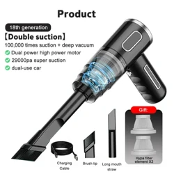 29000Pa Wireless Auto Staubsauger Staark Saug Staubsauger Cordless Handheld Naass Dréchen Staubsauger Loft Duster Fir Auto