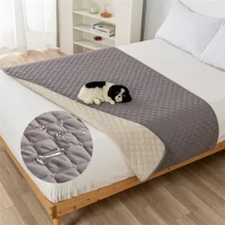Pătură hidrofugă pentru animale de companie Saltea de pat Husă de cuvertură de pat pentru pisici Culoare unită Tampoane duble King Size Saltea de acasă pentru câini Protector de praf