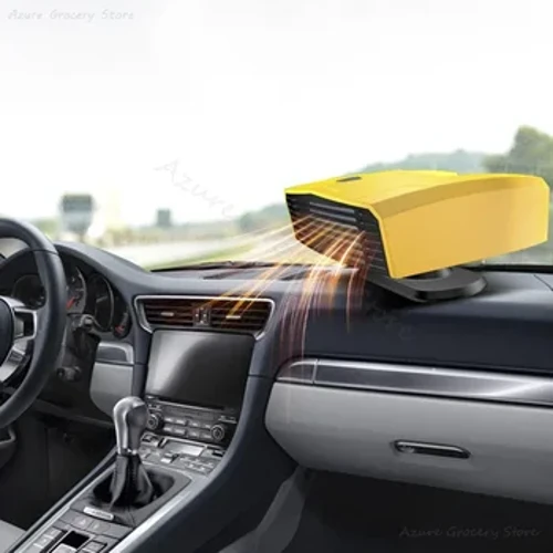 12V Car Heater Electric Cooling Heating Fan Portable Electric Dryer Windshield Defogging Demister Defroster 360 Degree Rotation