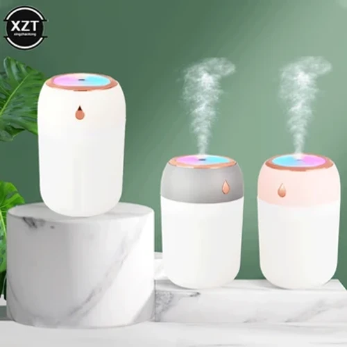 330 ml-ko autoen hezegailu eramangarria USB mahaigaineko hezegailua Bulegoko logelak Etxeko hezegailua LED giro-argiarekin
