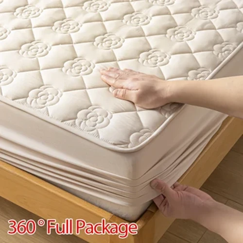 Waasserdichte Matratzdeckel Multi-Gréisst Fitting Sheet Bett Cover Machine-Wash Bettdecken Fir Duebelbett Anti Fleck 12 Faarwen Home