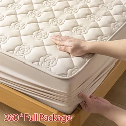 Waasserdichte Matratzdeckel Multi-Gréisst Fitting Sheet Bett Cover Machine-Wash Bettdecken Fir Duebelbett Anti Fleck 12 Faarwen Home