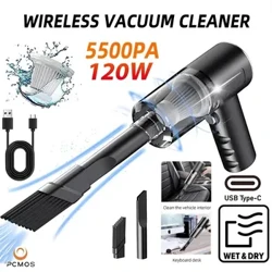 PCMOS 1 Máy Hút Bụi Không Dây Dual Sử Dụng Cho Gia Đình Và Xe Hơi Công Suất Cao 120W Mạnh Mẽ Hút Đen