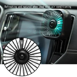 Mini automobilio ventiliatorius USB įkrovimas Daugiafunkcis LED apšvietimas su septynių menčių turbo ventiliatoriumi automobilio oro išleidimo anga Mini elektrinis ventiliatorius automobilinis tiekima