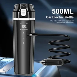 500ml Portable Auto Elektresch Kettel 12V / 24V Intelligent Temperaturkontroll Heizung Thermos Fläsch 4 Modi Auto Thermos Coupe