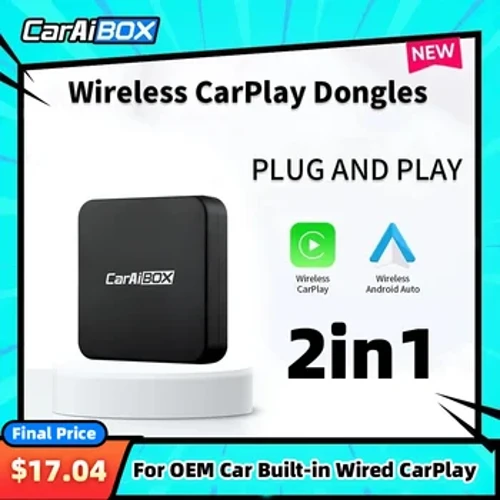 CarAIBOX 2in1 juhtmevaba CarPlay Dongle juhtmevaba Androidi autokarp autoraadio jaoks koos juhtmega CarPlayga