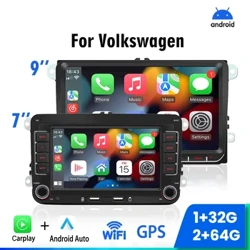 2Din Autoradio Android für Volkswagen Golf 5 6 Polo Passat B6 B7 CC Skoda Jetta Universal Multimedia Carplay WiFi GPS-Navigation