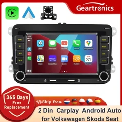 2 DIN CAR RAIDO RADIO ANDROID11 Multimedia Multimedia Player GPS WIFI Carplay dla Volkswagen Skoda Octavia Golf 5 6 Touran Passat Polo Jetta
