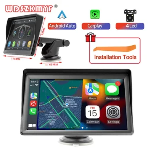 7Inch Portable Car Radio Simsiz Awtoulag Multimedia “Carplay Android Auto”, sensor ekrany 4.3Inç ters surat