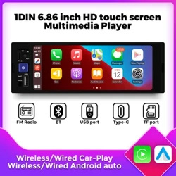 1Din MP5 პლეერი მანქანის რადიო ავტორადიო Bluetooth Mirrorlink ტიპი C უნივერსალური მულტიმედიური პლეერი მანქანის ინტელექტუალური ავტომობილის სისტემისთვის