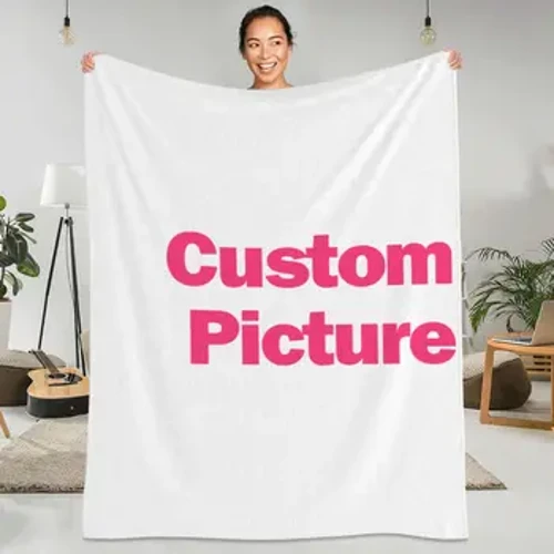 Your Image Customized Flannel Blankets Custom Made Design Super Soft Throw Blanket for Chair Travel Bedspread Sofa Bed Cover