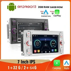 Avtomobilski radio za Ford Focus 2 S C Max Mondeo Kuga Fiesta Fusion Galaxy Transit 2Din Android 7 '' Multimedia Player CarPlay wifi GPS