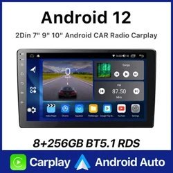 Android 12.0 phổ thông phong cách máy nghe nhạc đa phương tiện không dây carplay2DIN đài phát thanh xe hơi Android AUTO, GPS xe hệ thống thông minh DSP
