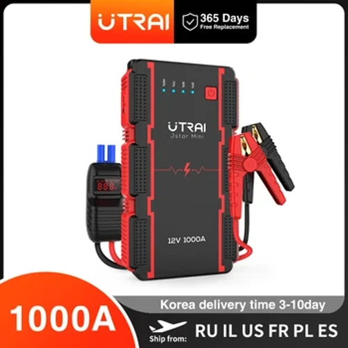 UTRAI 1000A Jump Starter Power Bank Startenhed Bærbar nødforstærker til 12V køretøjer Små lastbiler