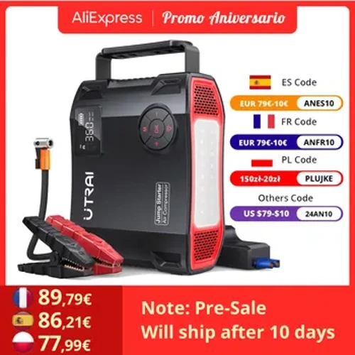 UTRAI 2000A 4 Trong 1 Jump Starter Power Bank 150PSI Máy Nén Khí Bơm Lốp Xe Sạc Di Động Xe Tăng Áp Khởi Động Thiết Bị