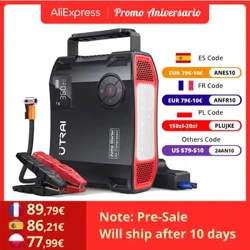I-UTRAI 2000A 4 In 1 Jump Starter Power Bank 150PSI Air Compressor Tyre Pump Portable Charger Car Booster Starting Device