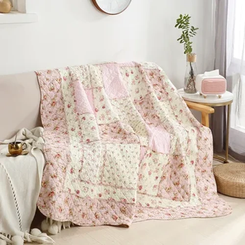 Patchwork bomullssängtäcke 1 st överkast på sängen CHAUSUB täcke för sommar tvilling 150*200 cm Sofföverdrag Blommigt Quiltat täcke