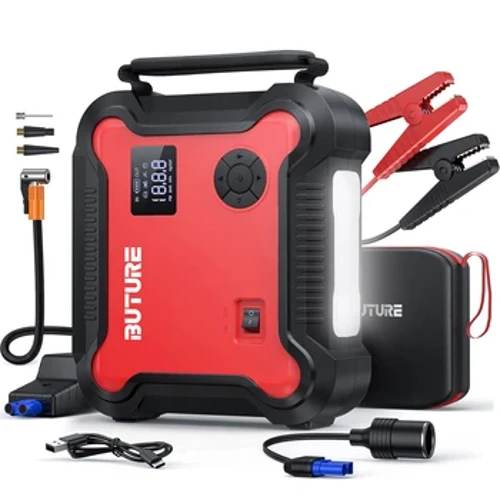 Buture 5 i 1 Car Jump Start Air Compressor 26800mAh Power Bank bærbar batteriforstærker Digital dækpumpe med 160W DC Out