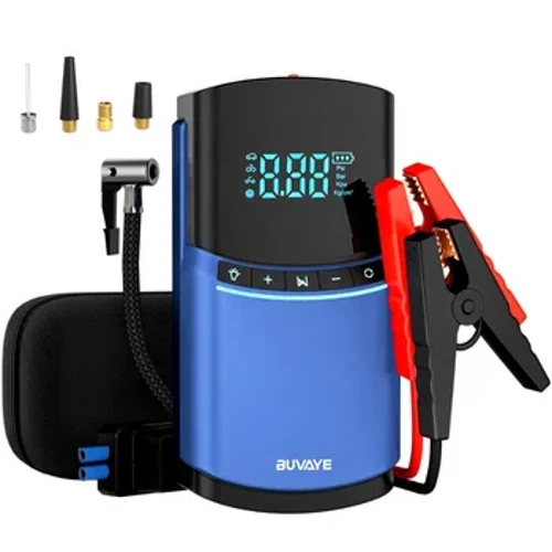 Dearadh is Déanaí Léim Gluaisteán Tosaithe Caidéal Inflator Boinn 10400MAH Comhbhrúiteoir Iniompartha Caidéal Aeir Inaistrithe Feidhm Charger Soghluaiste