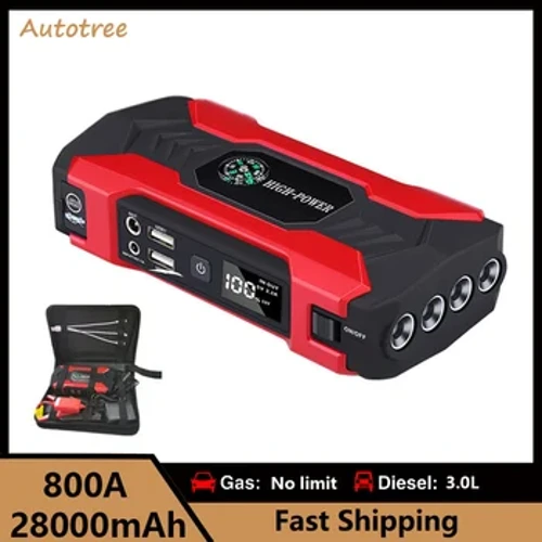 28000 mAh automobilio paleidimo įtaisas 12 V automobilių akumuliatoriaus įkroviklis 800 A Straipsniai Automobiliai Nešiojami maitinimo blokai Automobilio akumuliatoriaus starteris