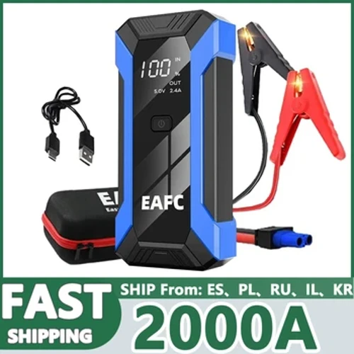 Bộ khởi động ô tô 2000/1200A, Thiết bị khởi động ngân hàng điện cầm tay Bộ sạc điện chạy bằng xăng Diesel cho bộ tăng áp ắc quy ô tô