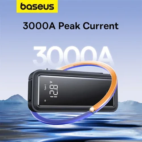 Baseus Super Capacitor Car Jump Starter 3000A Car Booster Device Lader Batteri mindre bærbar bil som starter for nødenhet