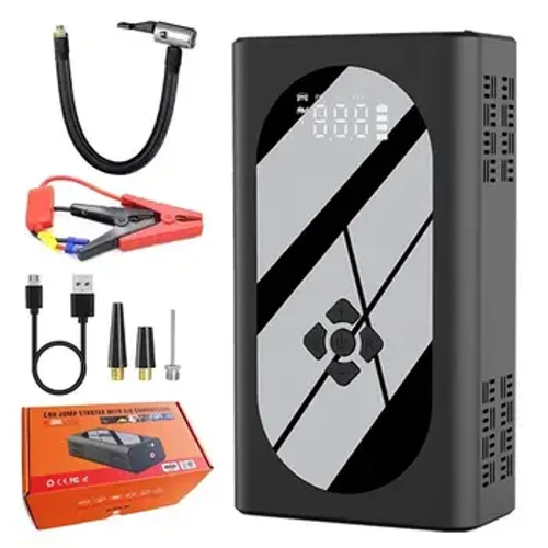3000A รถ Jump Starter 4 ใน 1 รถไร้สายยาง Inflator ปั๊มเครื่องอัดอากาศ Power Bank แบตเตอรี่แบบพกพาราคาเริ่มต้นที่ Fast ชาร์จ