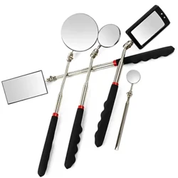 Miroir d'inspection à 360 °, miroirs télescopiques à lumière LED, outils mécaniques étendus, miroir d'inspection, poignée télescopique, outils de réparation